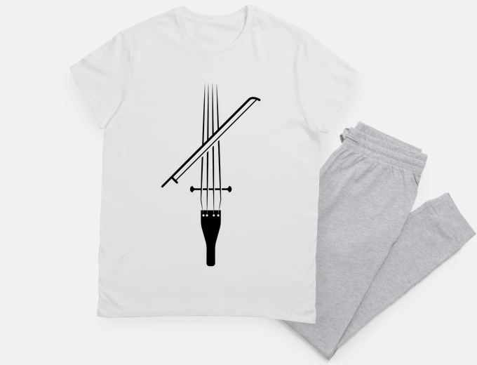 Pajama minimalist violin line drawing