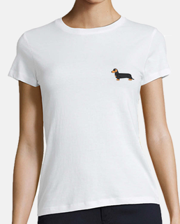 minimalist dachshund, woman t-shirt
