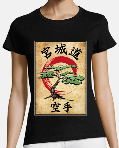 T-shirt miyagi fa il blocco di wood