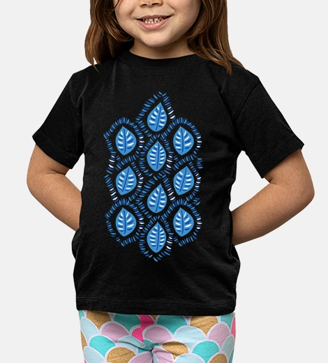 Abbigliamento modello di foglie blu piuttosto decorat