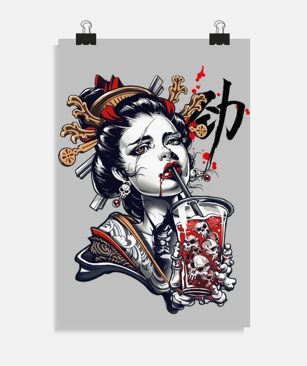 Poster modern urban japanese girl pop art