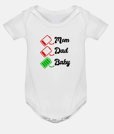 Kids mom dad and baby battery funny gift
