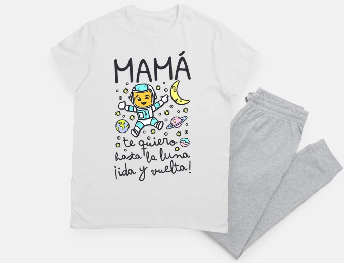 Pajama mom i love you to the moon back and for