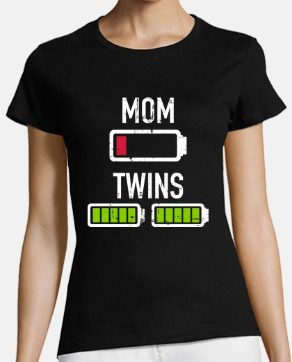 T-shirt Mom low battery twins full battery
