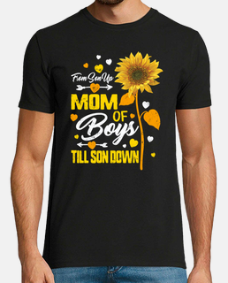 Mom of Boys Shirt From Son Up Till Son Down Mothers Day Gift For Mommy Mother Women Sunflower Lover