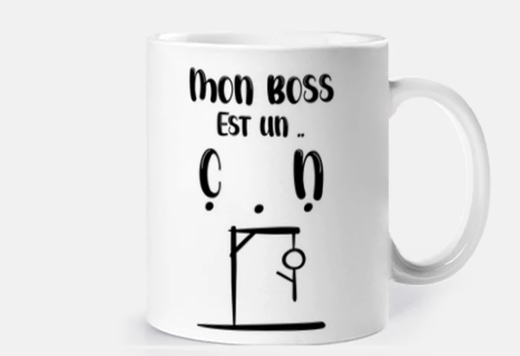 Mug Mon boss est un con - jeu du pendu t-sh