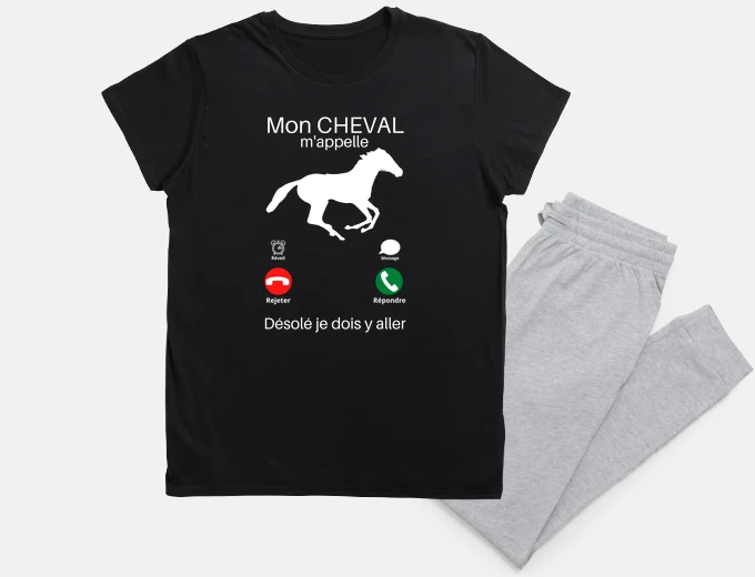 Pyjama Mon cheval appelle je dois y aller