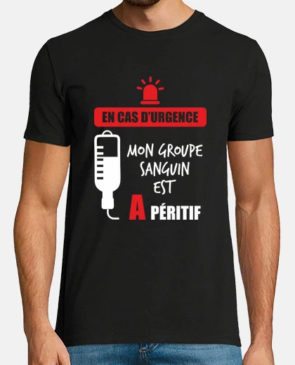 Tee-shirt mon groupe sanguin est Apéritif