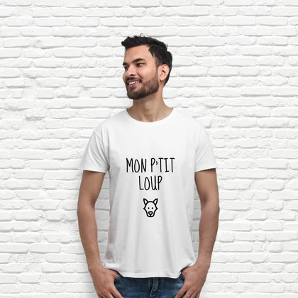 Tee-shirt mon p'tit loup bébé naissance tostadora