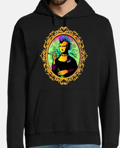 Sudadera Mona Lisa punk, porro y vino