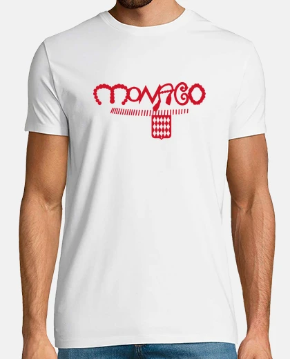T-shirt monaco testo scudo rosso originale