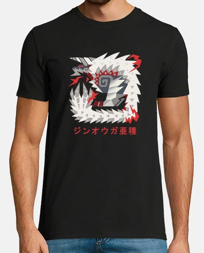 Tee-shirt monde des chasseurs de monstres iceborne, zinogre stygian katakana