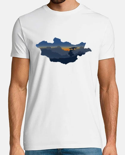T-shirt Mongolia mappa e nazione 