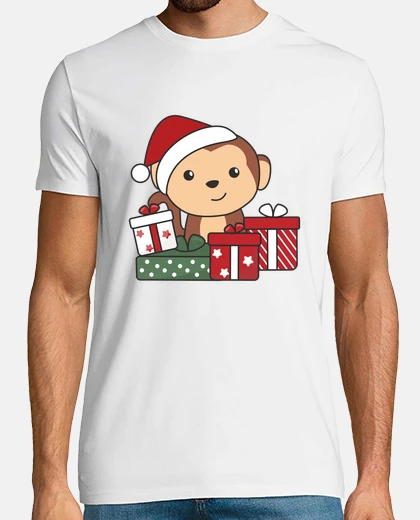 Playera monkey christmas gift winter animals