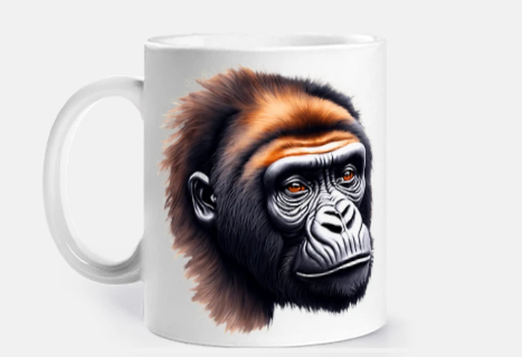 Cup monkey head close up deep look