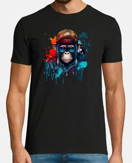 Playera monkey painting cap