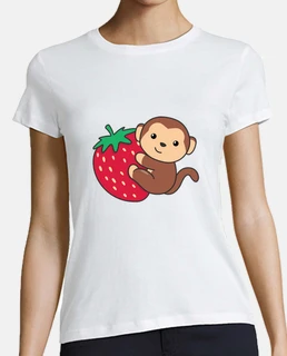Monkey With Strawberry Cute Monkeys