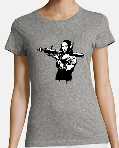 T-shirt monna lisa bazooka - banksy