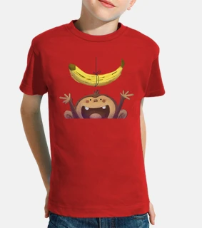 Mono y plátano - camiseta niño