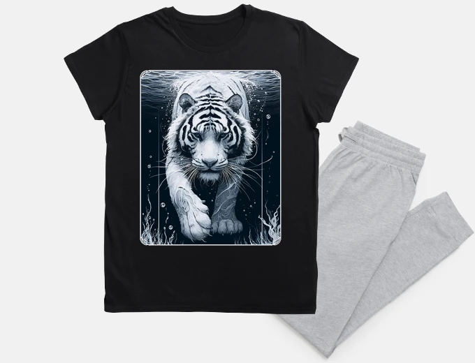 Pyjama Monochromatic Tiger Underwater
