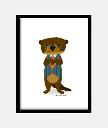Cadre monsieur loutre avec des lunettes