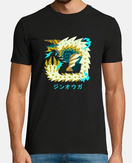 T-shirt monster hunter world iceborne, zinogre katakana