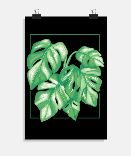 Poster monstera variegata green plant leaf poster bedroom decoration living room workshop poster