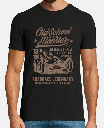 Tee-shirt monstre de course de vieille école