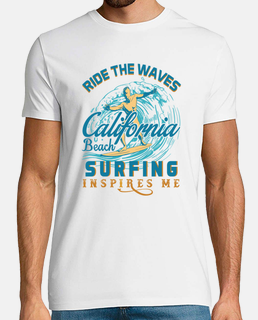 Monta las olas surfear me inspira camiseta veraniega