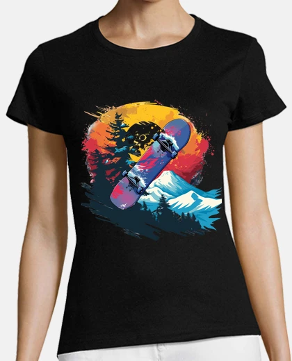 T-shirt montagna di snowboard