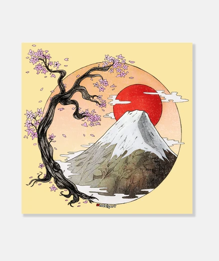 Stampa montagna fuji stampa su tela