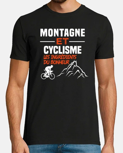 Tee-shirt Montagne et cyclisme, humour sport