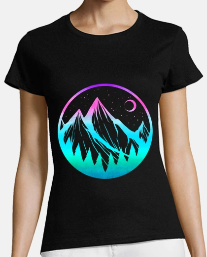 Playera montañas vintage y senderismo forrest