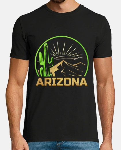 Camiseta montañas y caktus vintage y retro