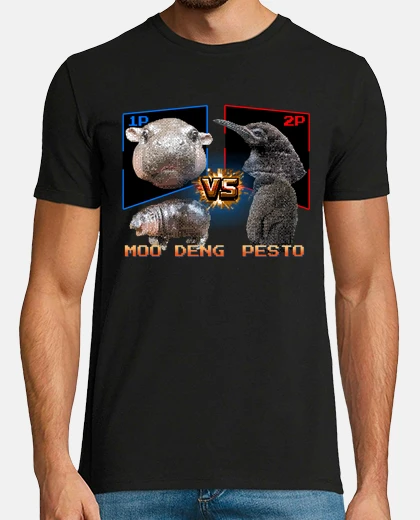 Tee-shirt moo deng contre pesto - jeu vidéo
