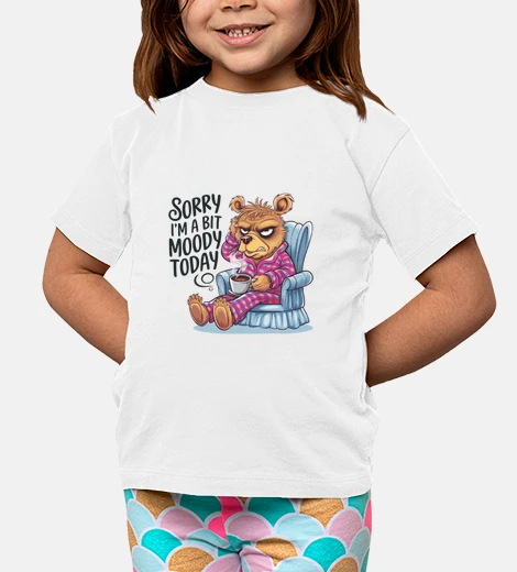 Kids Moody Bear Grumpy Morning Grouchy Coffe