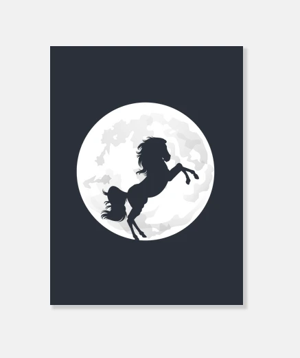 Wall moonlight prancing horse riding t-shirt