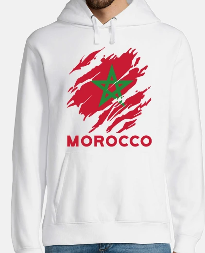 Hoodie morocco flag supporter moroccan team