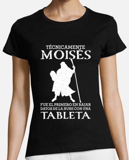 T-shirt moses first upload data cloud tablet humor bible jesus christian geek