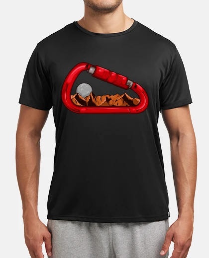 Camiseta Mosquetón Escalada Montañas Y Luna Deporte Montaña Naturaleza
