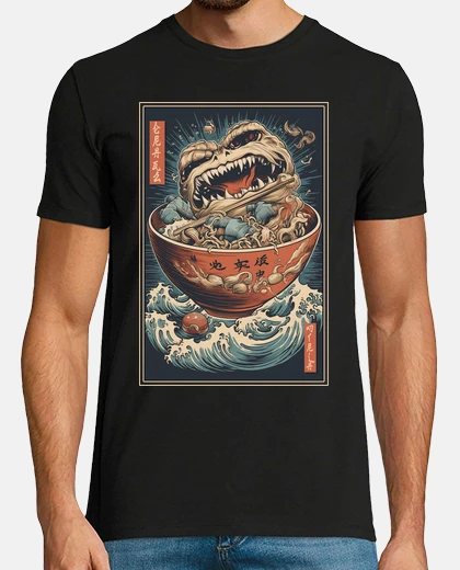 T-shirt mostro udon in stile giapponese