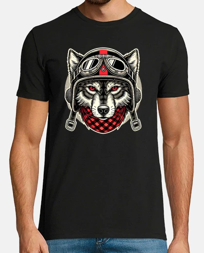 Tee-shirt motard loup deux