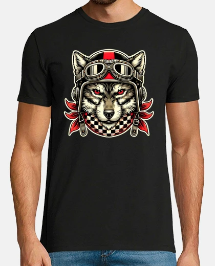 Tee-shirt motard loup un