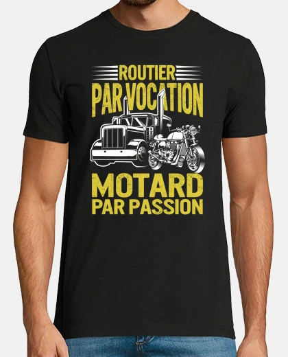 Tee-shirt Motard Tshirt Routier Par Vocation Motard Par Passion Cadeau Pour Hommes Grandpre Pre
