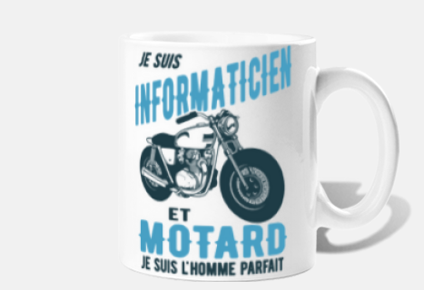 Mug - L'homme idéal est motard , cadeau motard, moto, motard