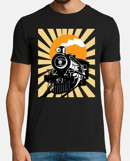 Tee-shirt moteur à vapeur de train locomotive vintage rétro