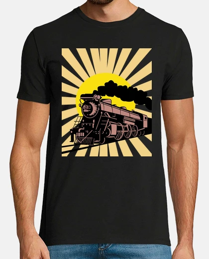 Tee-shirt moteur à vapeur de train vintage rétro