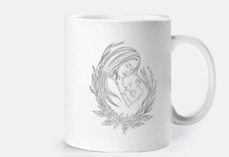 Cup mother and her baby in her arms, tenderness, tenderness