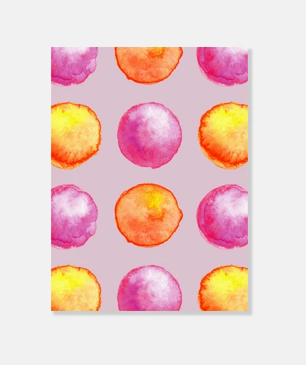 Tableau motif de sphères d'aquarelle juteuse