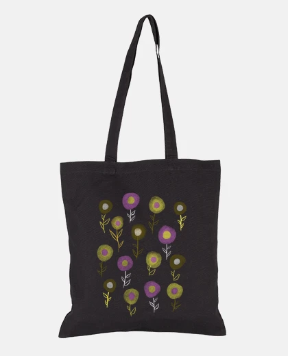 Sac motif floral foncé de fleurs géométriqu